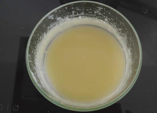 Melted oils before adding zinc oxide powder