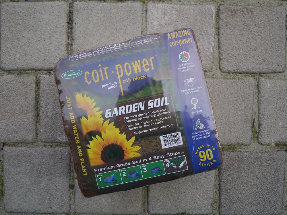 Peat-free potting mix made from a waste product: coconut coir. 